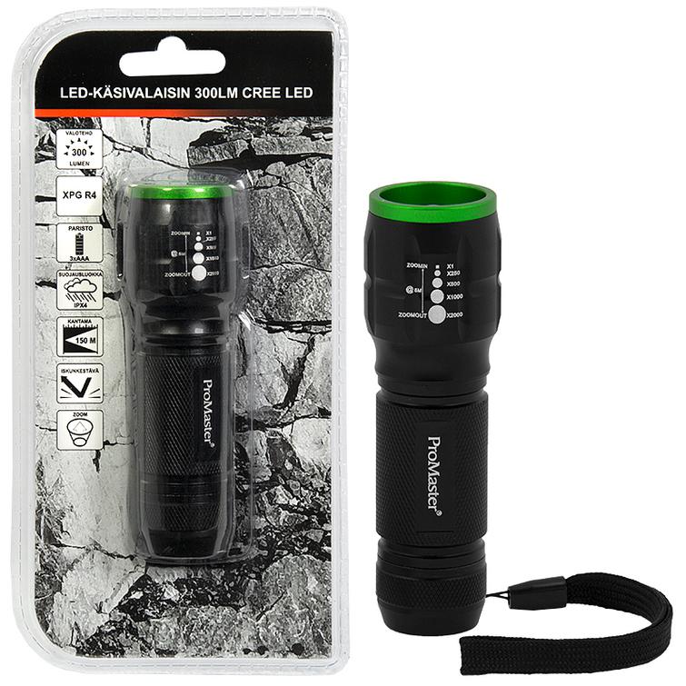 LED-KÄSIVALAISIN 300LM XPG R4