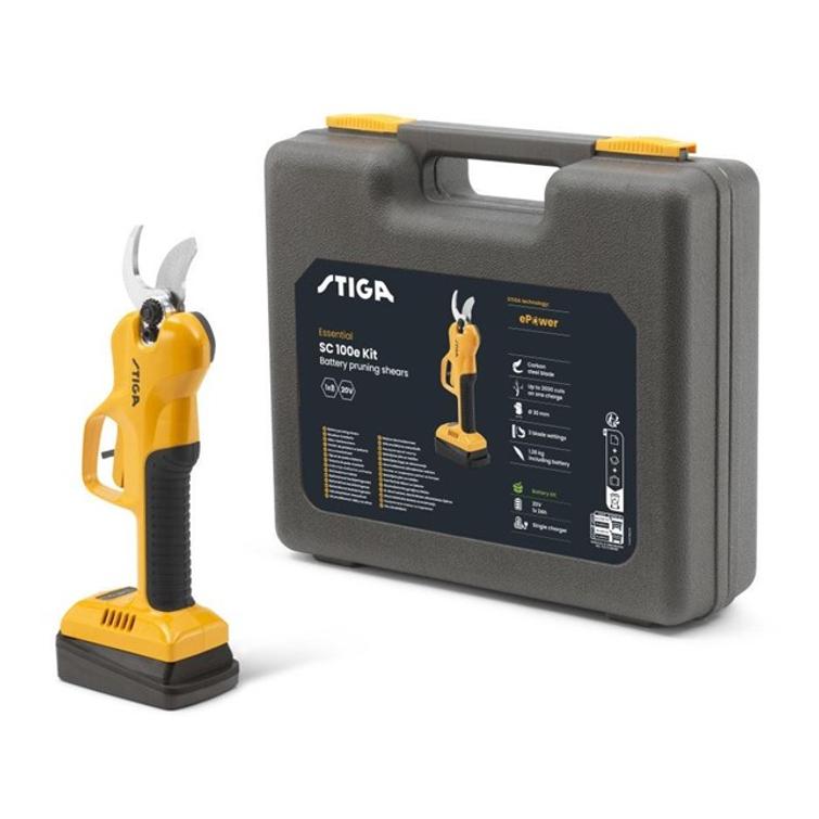 STIGA SC 100E KIT OKSASAKSET - 20V-2AH, SIS. AKKU JA LATURI