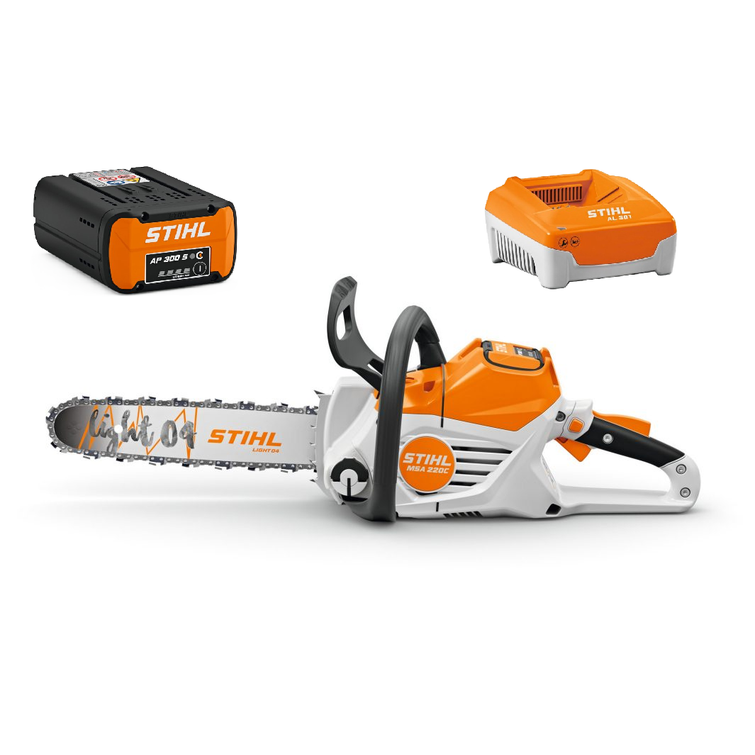 STIHL MSA220C-B AKKUSAHA SETTI, 1X AP300S AKKU JA AL301 LATURI